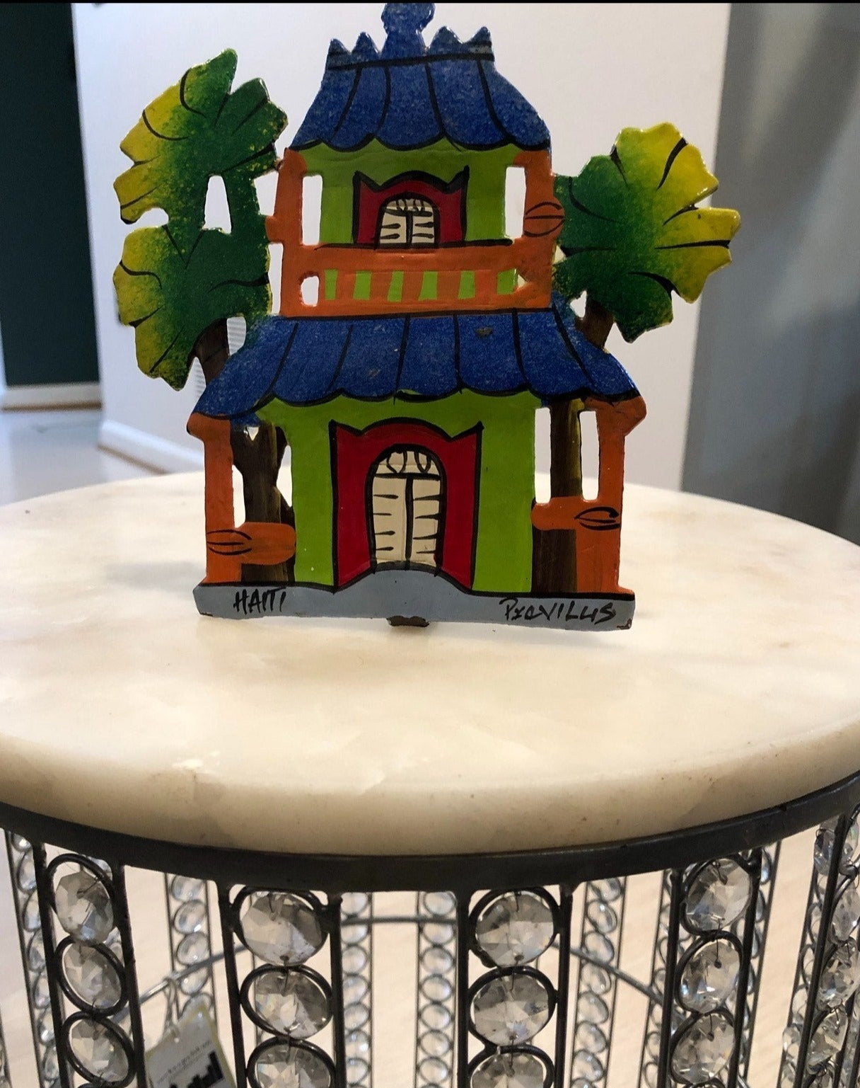 Hand carved and painted Gingerbread House (Haiti)