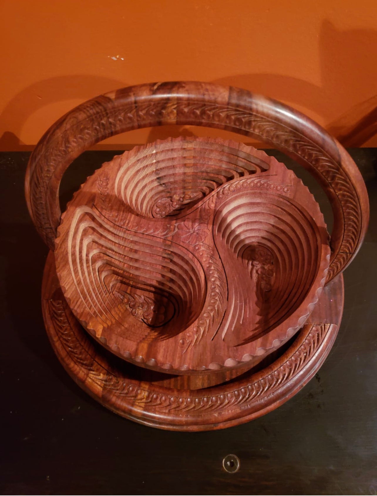 Solid mahogany serving platter (Senegal)