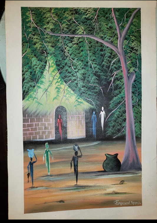 Village Scene painting (Ghana)